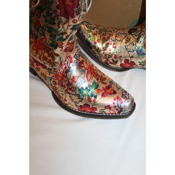 NIB ROPER WOMEN'S FLORAL‎ FAUX LEATHER COWBOY BOOTS - Picture 2 of 5